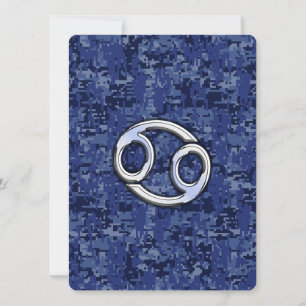 Rótulo Zodiac contra el cáncer en camo digital azu