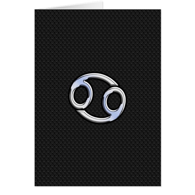 Rótulo Zodiac cromado como el cáncer en negro (Frente)