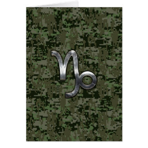 Rótulo Zodiac de Capricornio sobre camo digital ve