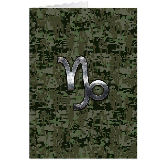 Rótulo Zodiac de Capricornio sobre camo digital ve (Frente)