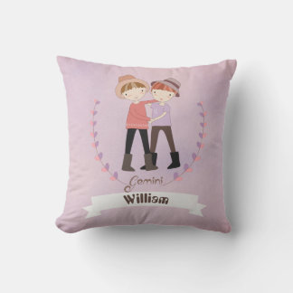 Rótulo Zodiac Gemini Boy Añadir Un Cojín decorativ