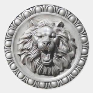 Rótulo Zodiac Leo Lion Face Pegatina