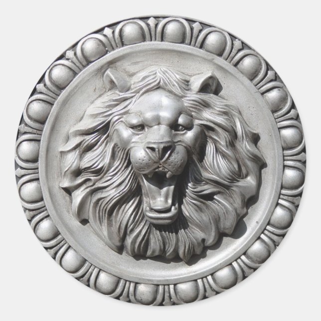 Rótulo Zodiac Leo Lion Face Pegatina (Anverso)