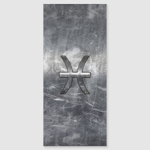 Rótulo Zodiac Pisces en estilo Acero Grunge Platea