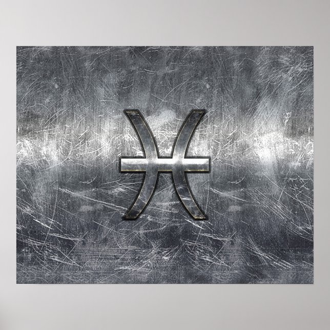 Rótulo Zodiac Pisces en impresión de estilo de ace (Frente)