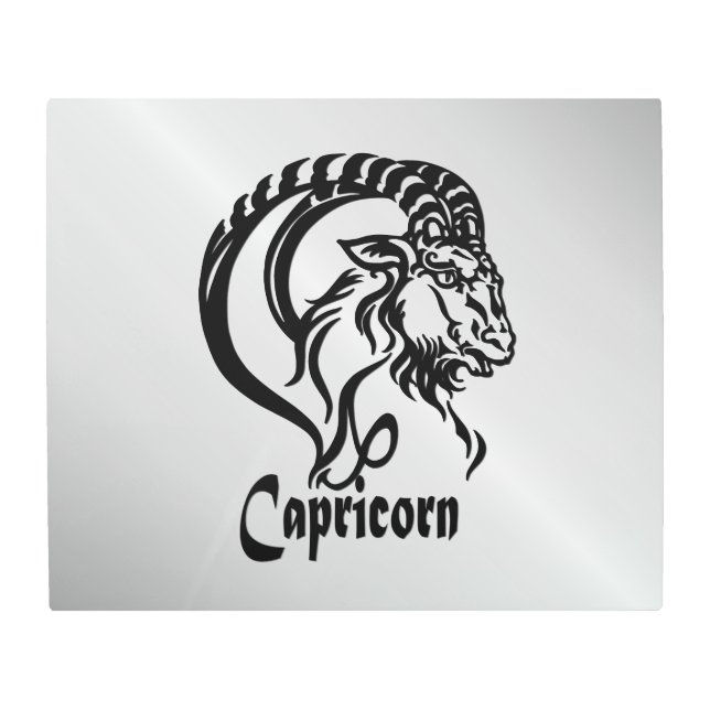 Rótulo Zodiaco Capricornio y símbolo de arte Metal (Anverso)