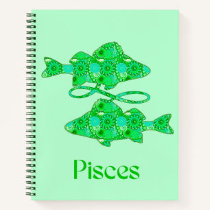 Rótulo zodiaco para los piscis en el Diario Verde