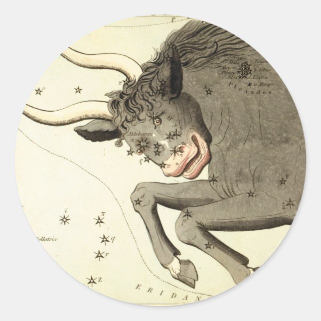 Rótulo Zodiaco: pegatinas Taurus (Anverso)