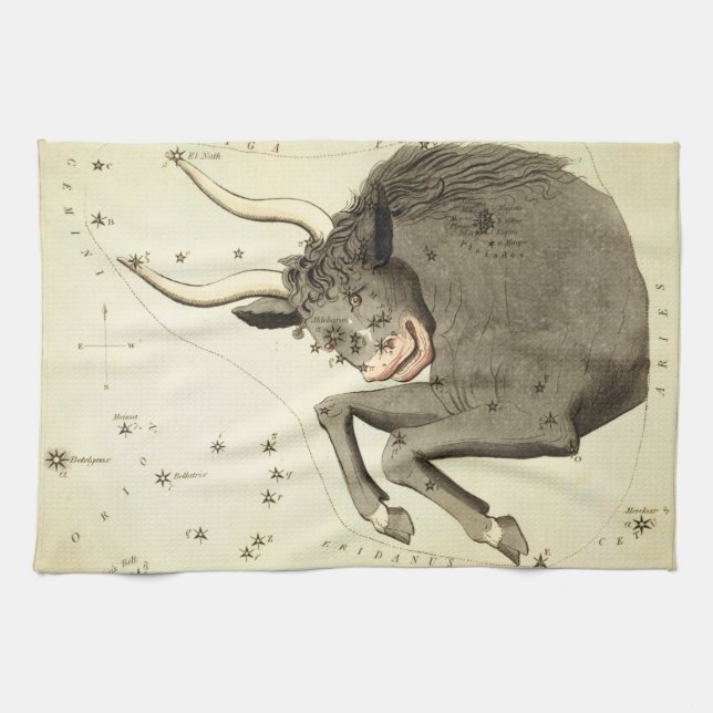 "Rótulo zodiaco: Taurus" toalla de cocina (Horizontal)