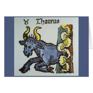 Rótulos de época del zodiaco, toro de Taurus antig