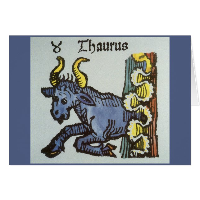 Rótulos de época del zodiaco, toro de Taurus antig (Anverso (Horizontal))