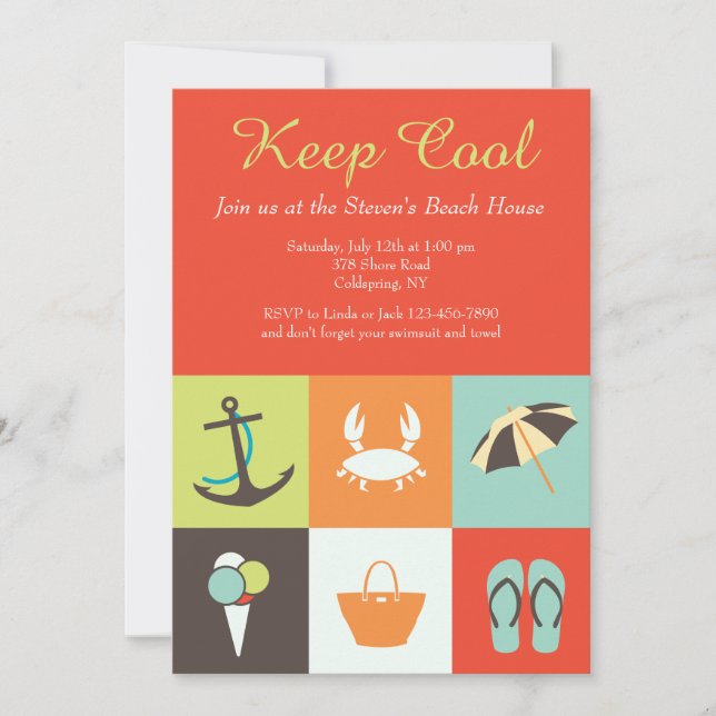 Rótulos de la invitación de verano (Anverso)