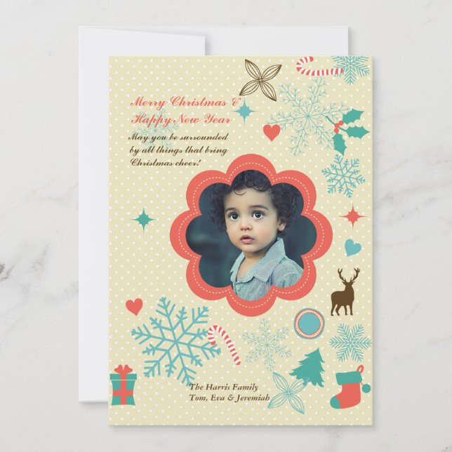 Rótulos de la tarjeta de vacaciones de foto de Nav (Anverso)