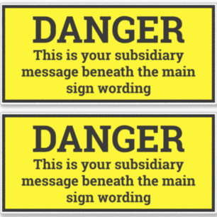 Rótulos de peligro - Dos Pegatinas de Rótulo negro