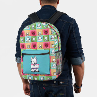 Rótulos Vitales Mochila impresa Westie KiniArt