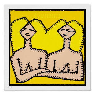 Rótulos Zodiac Gemini Cumpleaños Poster perfecto 2