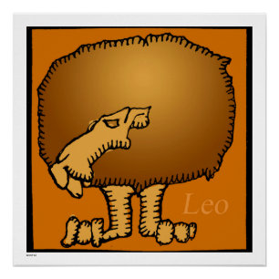 Rótulos Zodiac Leo Cumpleaños Poster Perfecto 20x2