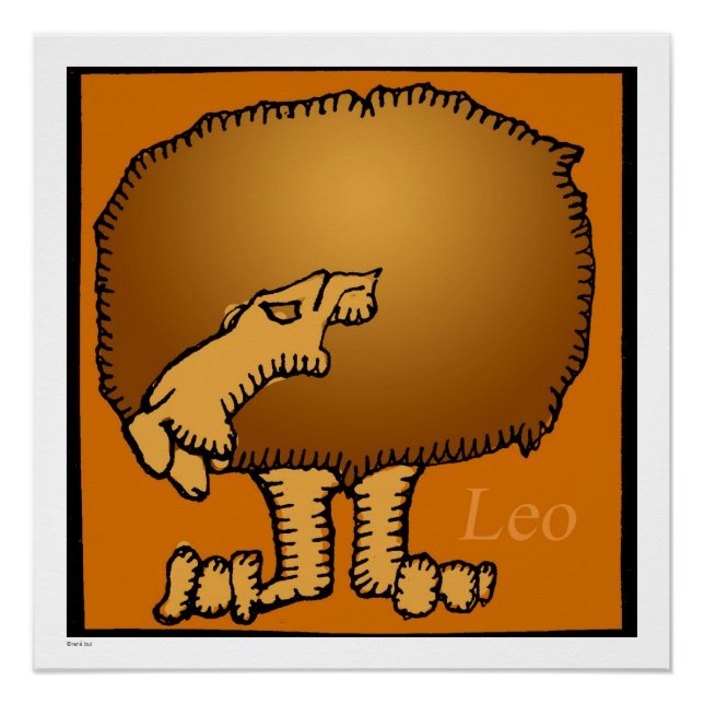 Rótulos Zodiac Leo Cumpleaños Poster Perfecto 20x2 (Anverso)