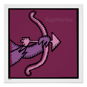 Rótulos Zodiac Sagittarius Cumpleaños Poster perfe