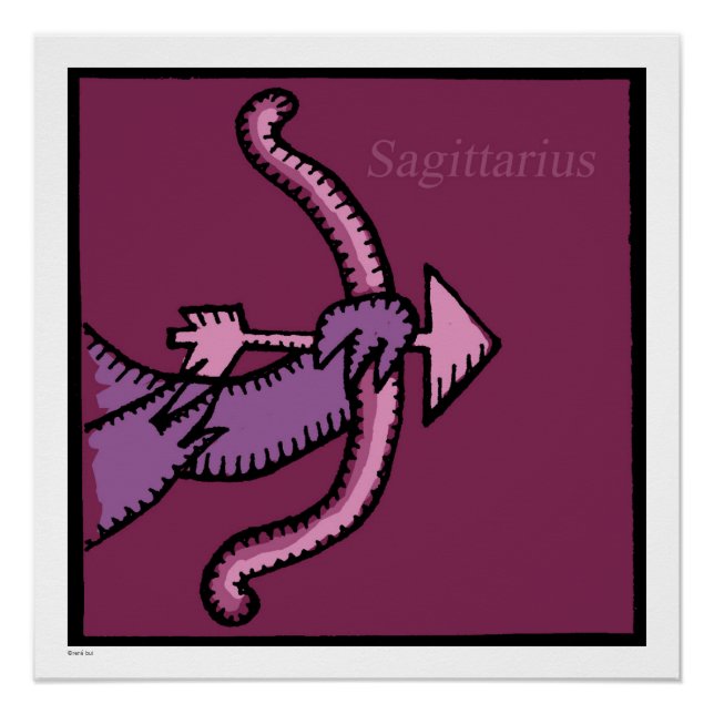 Rótulos Zodiac Sagittarius Cumpleaños Poster perfe (Anverso)