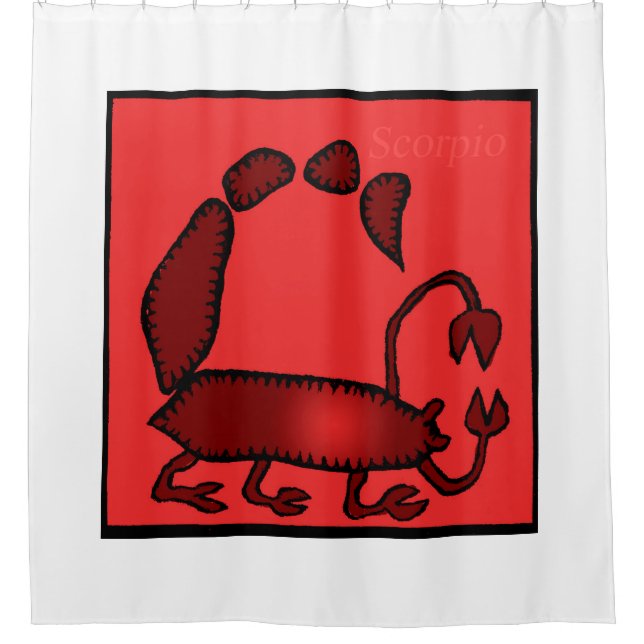 Rótulos zodiacos Cortina de ducha escorpión (Anverso)