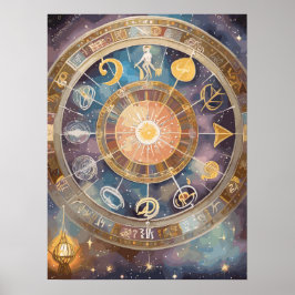 Rótulos zodiacos y arte de la pared de la astrolog