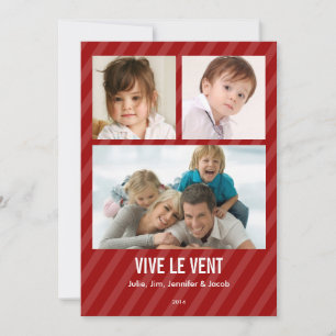 Rouge Triple carte de photo de vacances