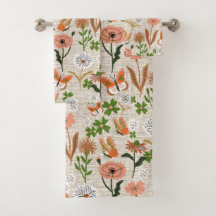 Rough Bamboo Floral Daisy Shamrock Farmhouse