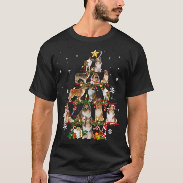 Rough Collie Christmas Tree Ilumina Sweater Dog Ch (Anverso)