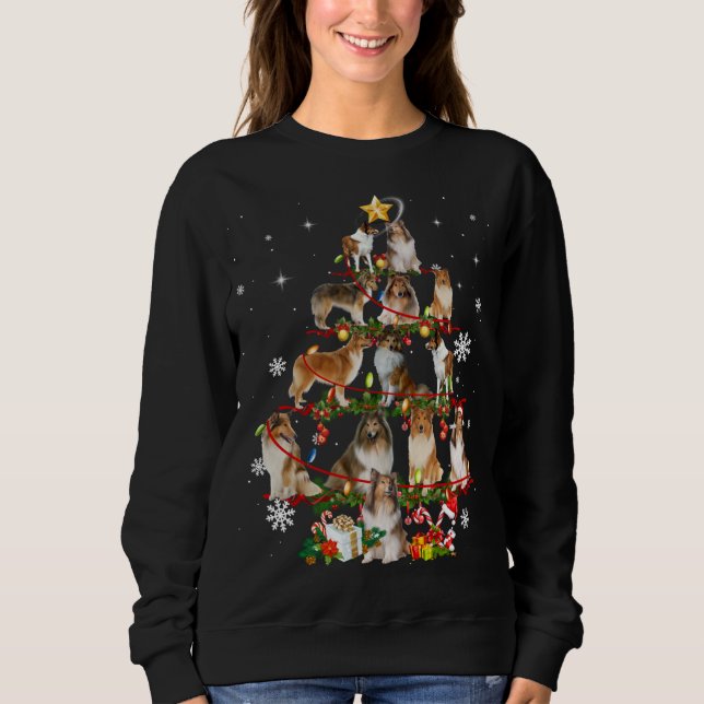 Rough Collie Christmas Tree Ilumina Sweater Dog Ch (Anverso)