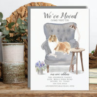 Rough Collie Dog Hemos movido la Invitación