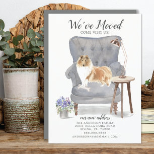 Rough Collie Dog Hemos movido la Invitación