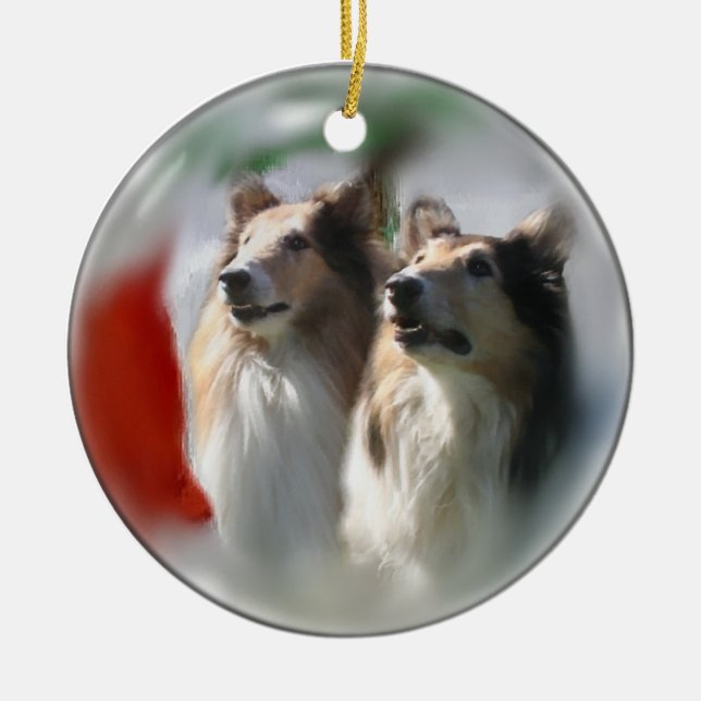 Rough Collie Navidades Regalos Ornamentos (Frente)