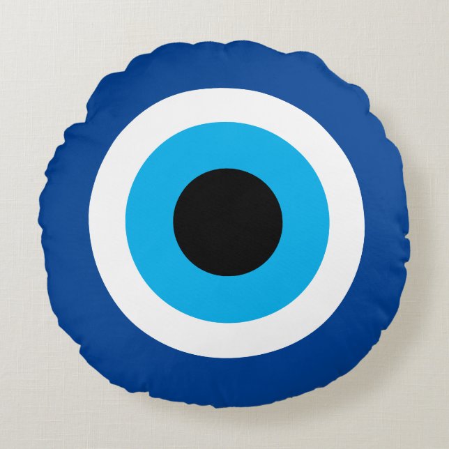 Round Evil Eye: almohada de lanzamiento de ojos (Anverso)