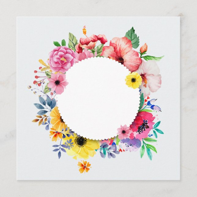 Round frame with colorful flowers (Anverso)
