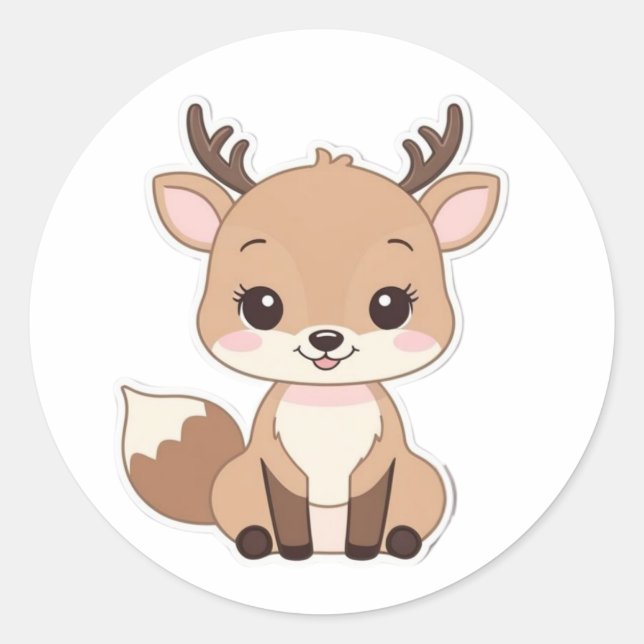 Round Kawaii Dee Pegatina - Cute y Divertido (Anverso)