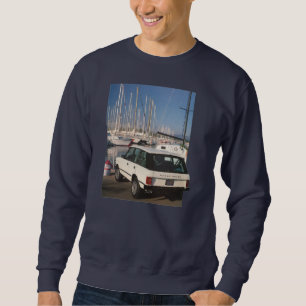 Rover Classic de gama vintage con sudadera de vele