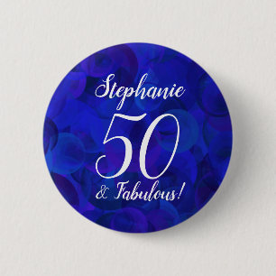 Royal Blue 50 y Fabuloso botón de fiesta de cumpl