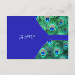 Royal Blue Peacock Wedding RSVP