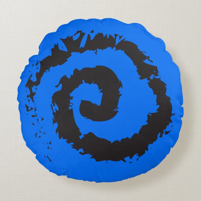 ROYAL BLUE SPIRAL Cojín decorativo redondo (Anverso)
