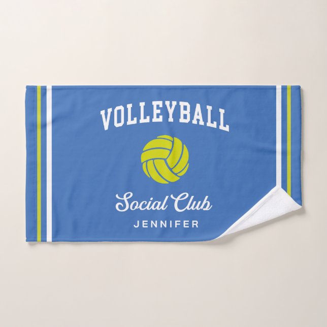 Royal Blue Volleyball Social Club Custom Name Hand (Toalla de mano)