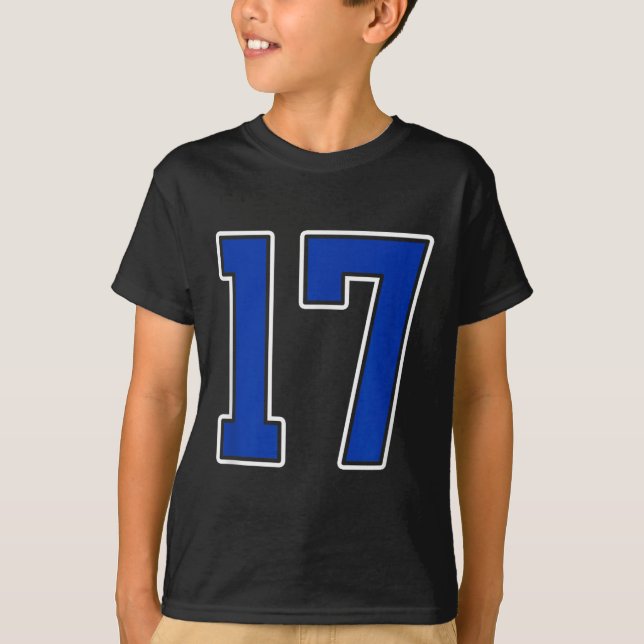 Royal Blue White Number 17 Jersey Player Uniform # (Anverso)