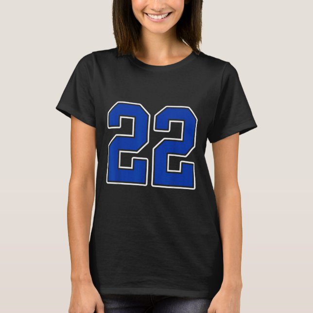 Royal Blue White Number 22 Jersey Player Uniform # (Anverso)