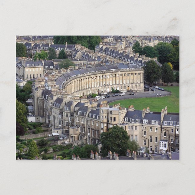 Royal Crescent Bath, postal de Inglaterra (Anverso)