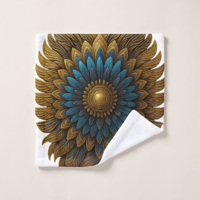 Royal Feather | Black & Gold Egyptian Bath Towel (Toallita)