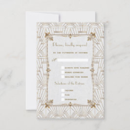 Royal Fleur-de-Lis Art Deco Gold White 20s RSVP