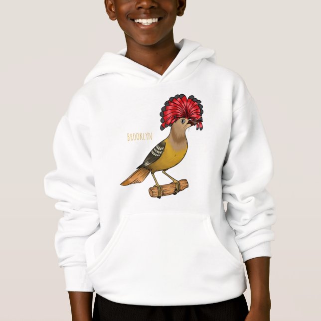 Royal flycatcher bird cartoon illustration (Anverso)