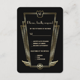 Royal Gold Art Deco Boda Monograma RSVP