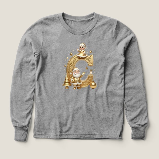 Royal Gold C Kids Tri-Blend Long Sleeve Tee (Diseño frontal)