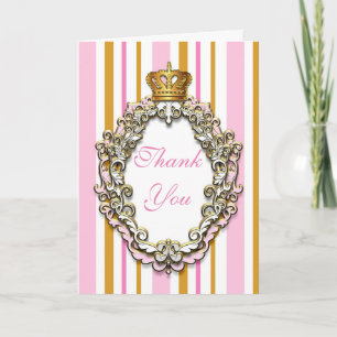 Royal Gold & Pink Princess Gracias Tarjeta De Dobl